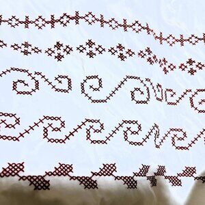 King Duvet Cotton Red White